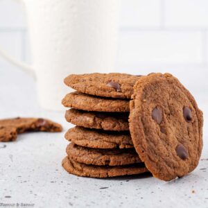 Gluten-free Coffee Cookies stacked.