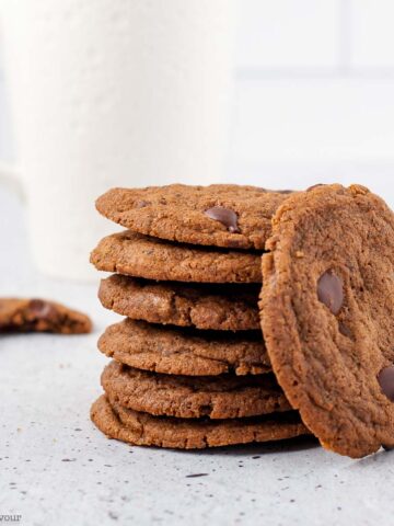 Gluten-free Coffee Cookies stacked.