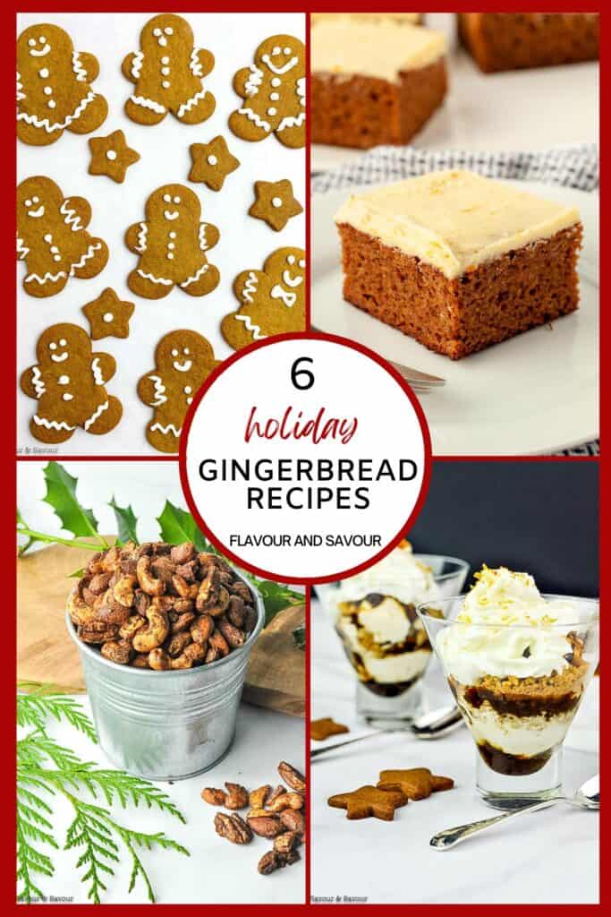 A collage of images of gingerbread recipes.