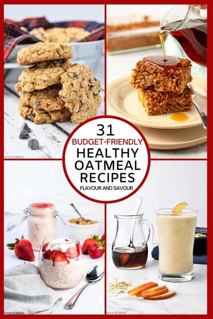 A collage of images of recipes using rolled oats.