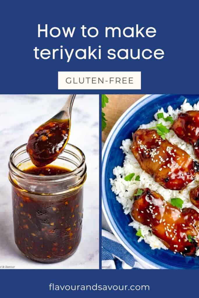 Image with text for homemade teriyaki sauce.