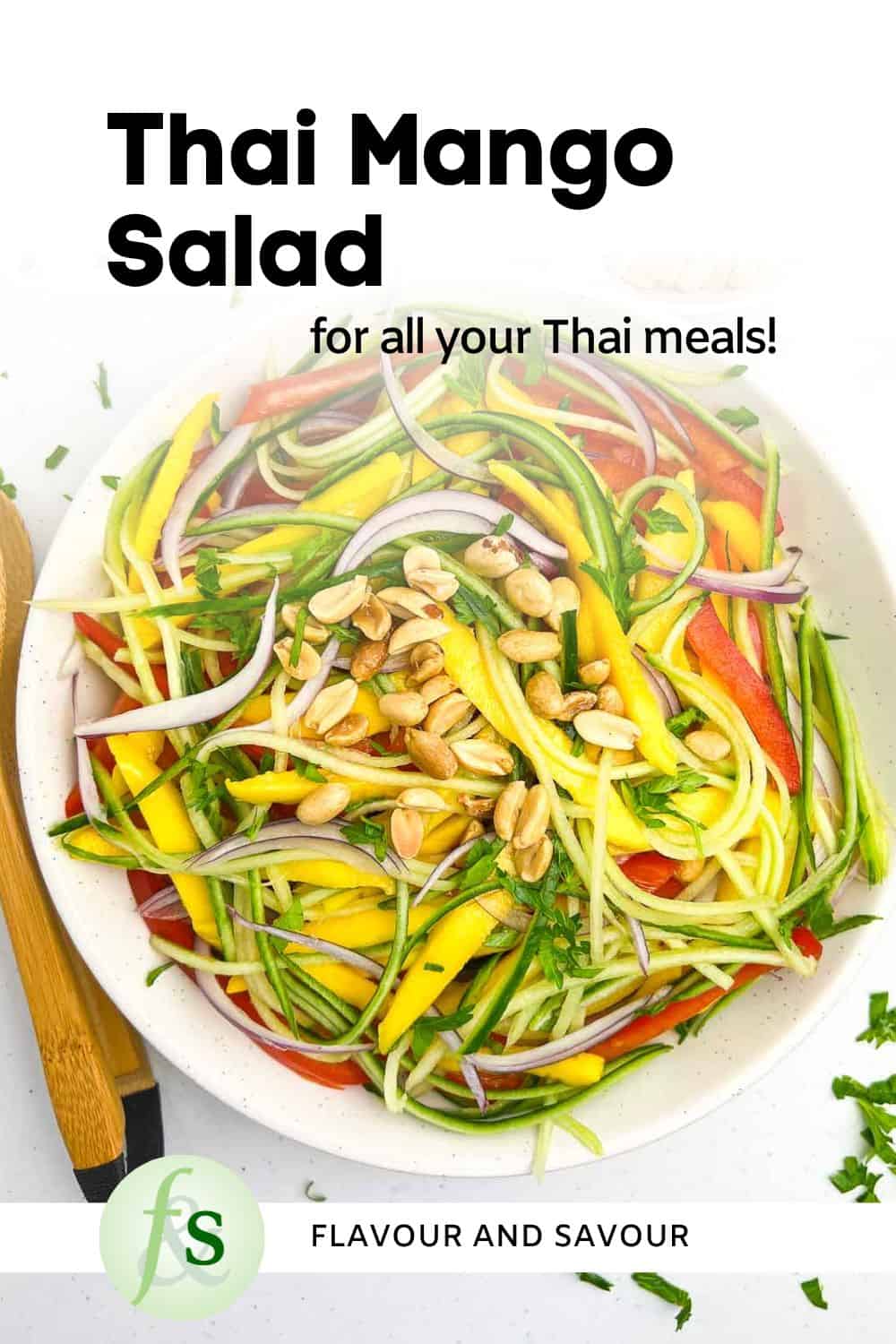 Thai Mango Salad image with text overlay.