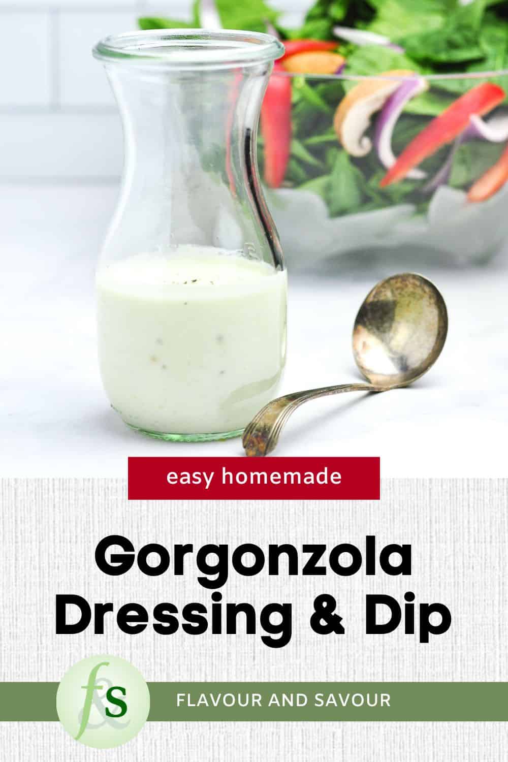Image and text for Gorgonzola Dressing and Dip.