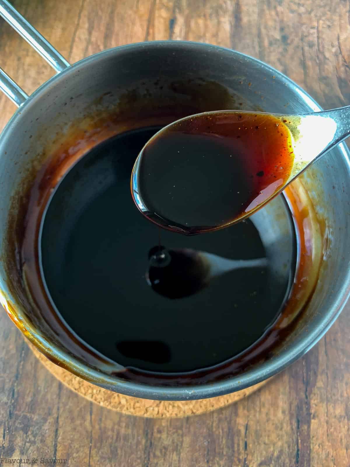 A spoonful of balsamic glaze.