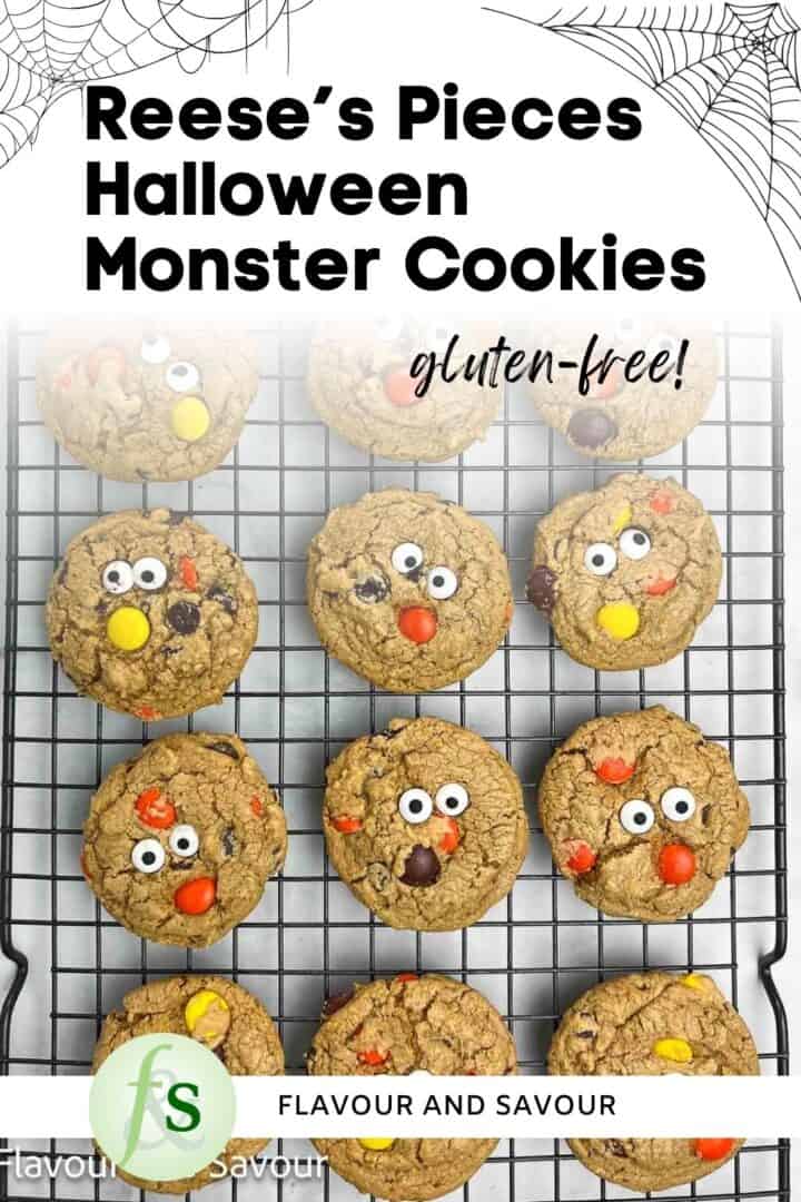 Image with text for Reese's Pieces Halloween Monster Cookies.Gl