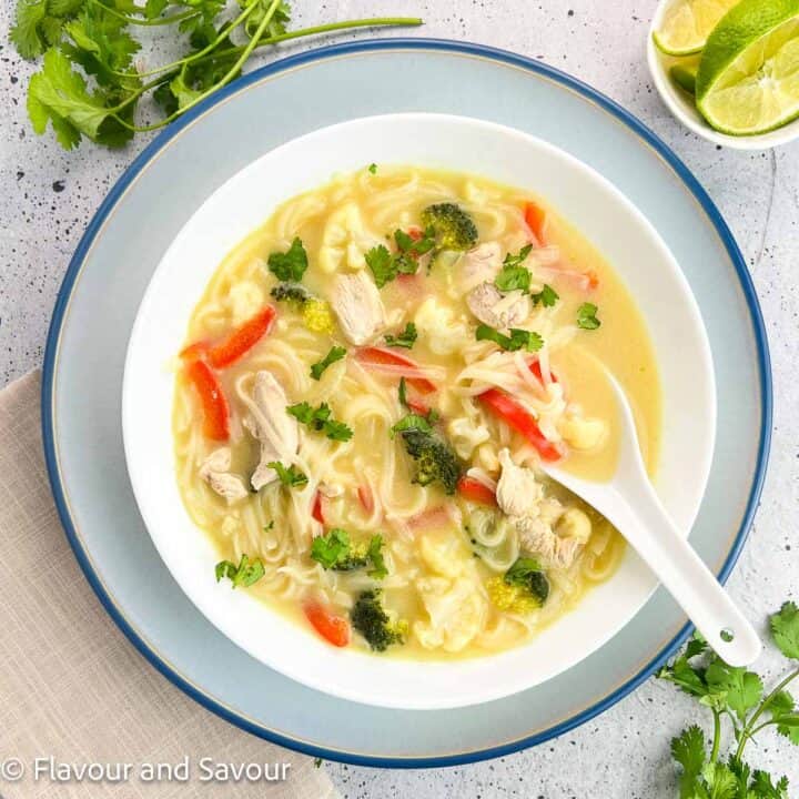Easy OnePot Thai Chicken Noodle Soup Flavour and Savour