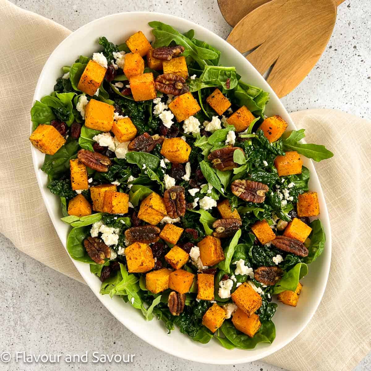 Butternut Squash Salad with Cranberries and Feta