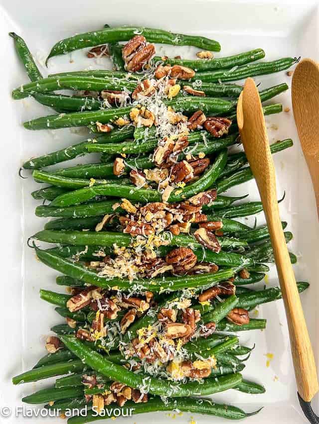 Sautéed Garlic Parmesan Green Beans with Pecans Flavour and Savour