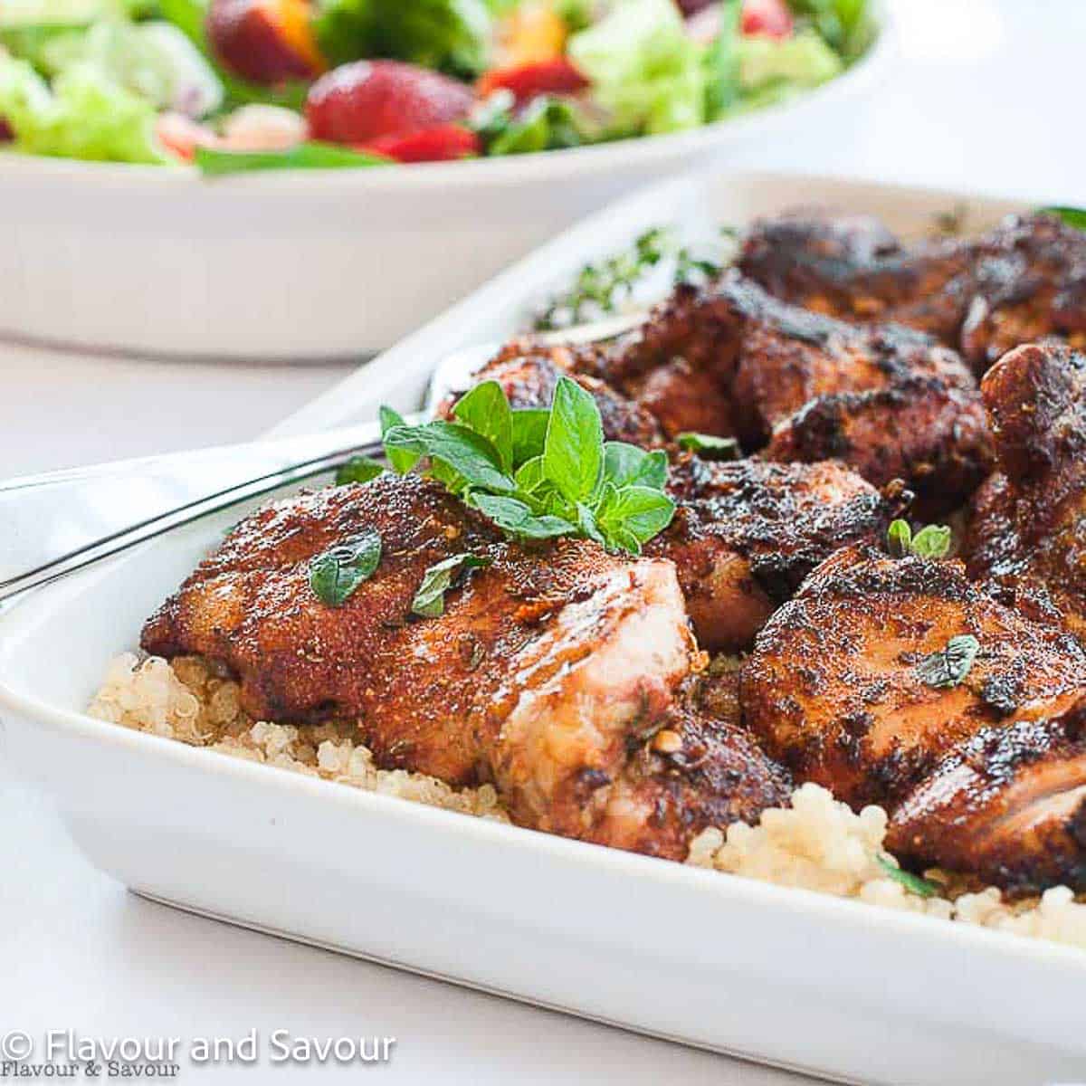 Grilled Cajun Chicken Thighs with Zesty Quinoa Flavour and Savour
