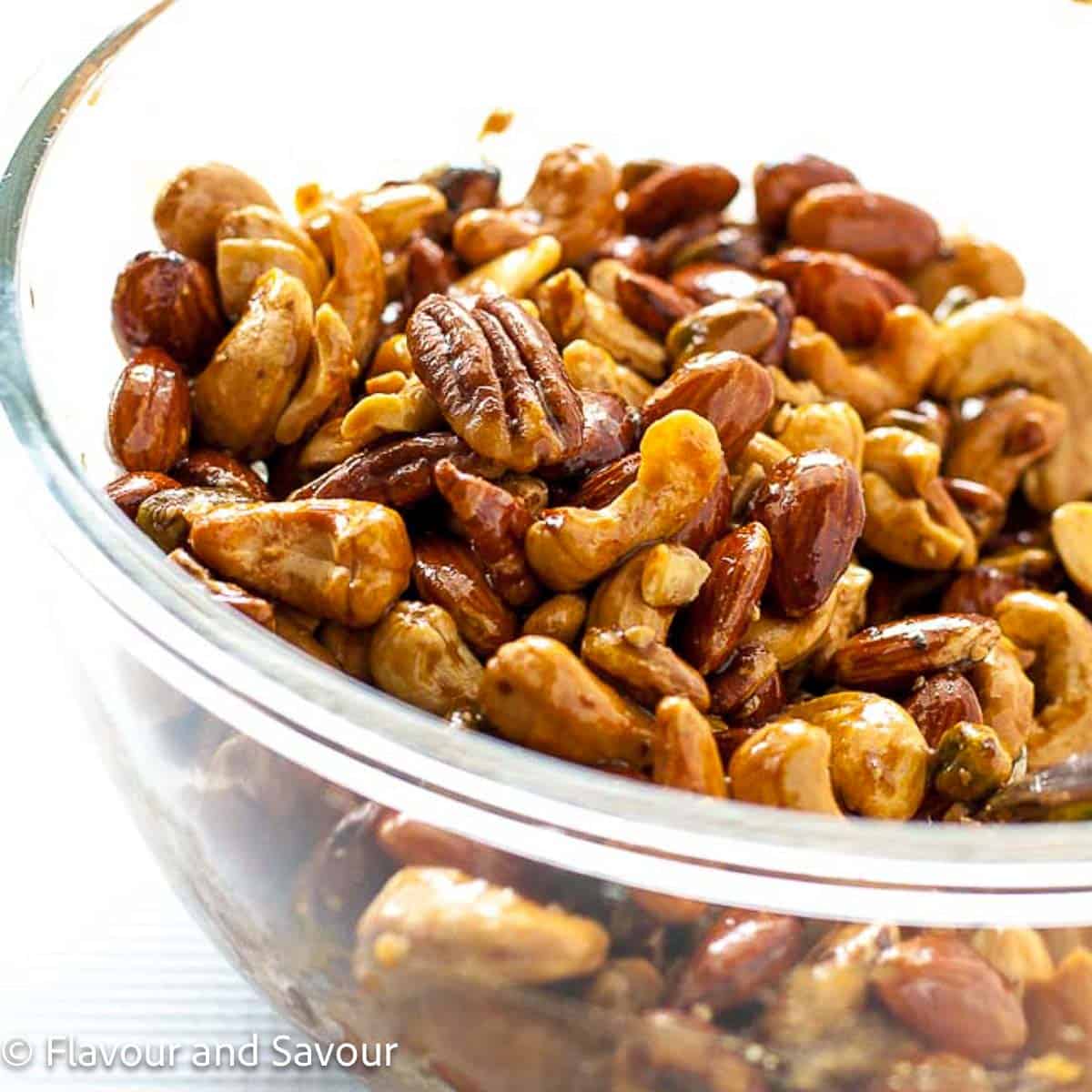 Espresso Glazed Holiday Nut Mix - Flavour and Savour