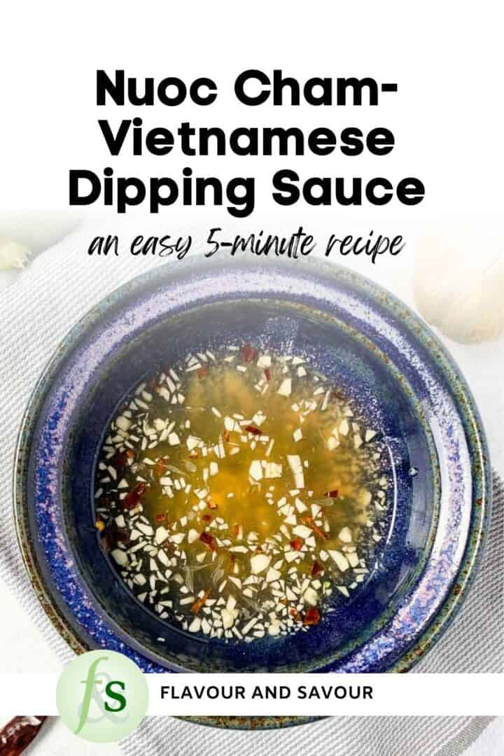 Image with text overlay for Nuoc Cham dipping sauce.