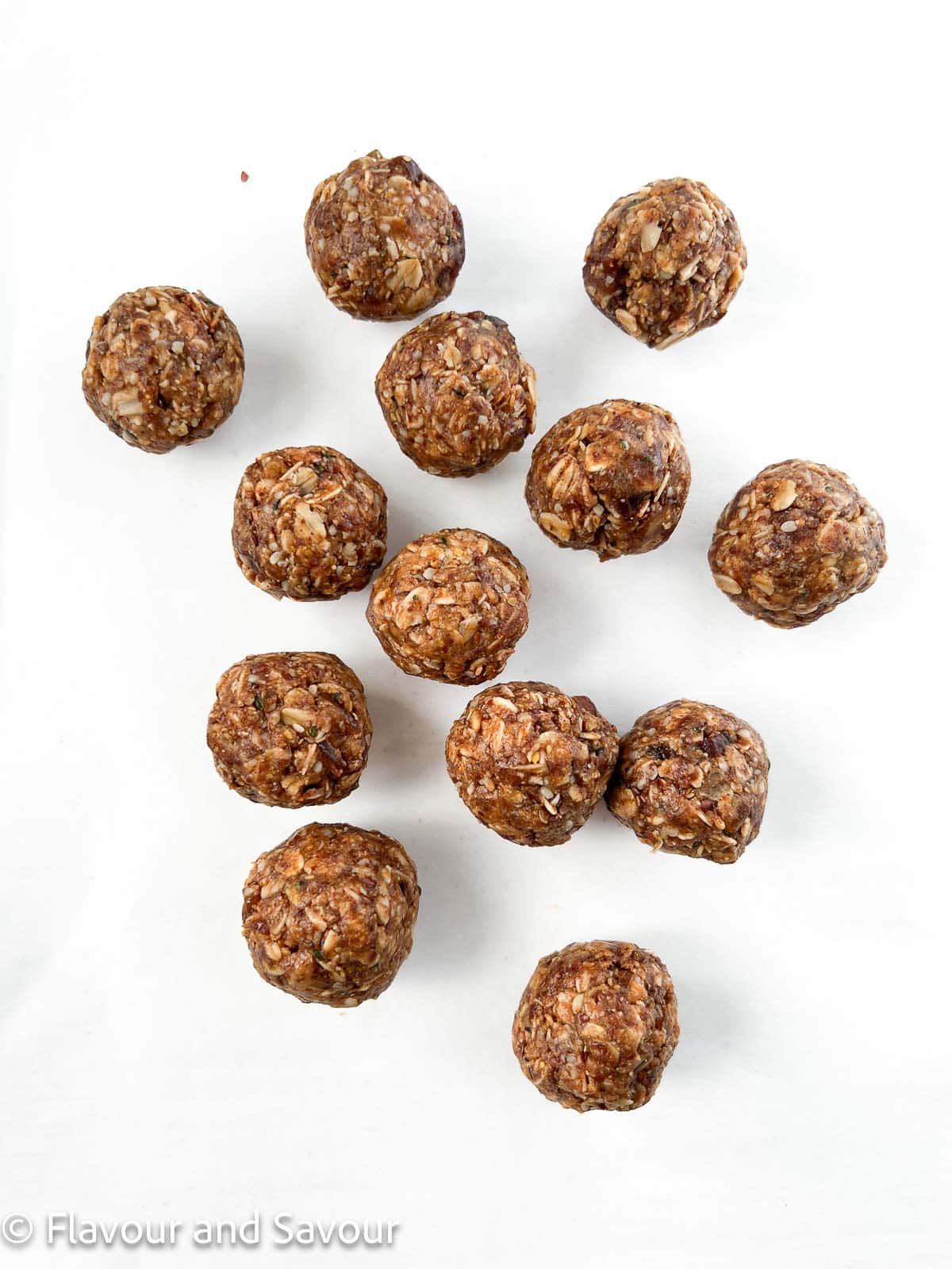 Oatmeal energy balls rolled.