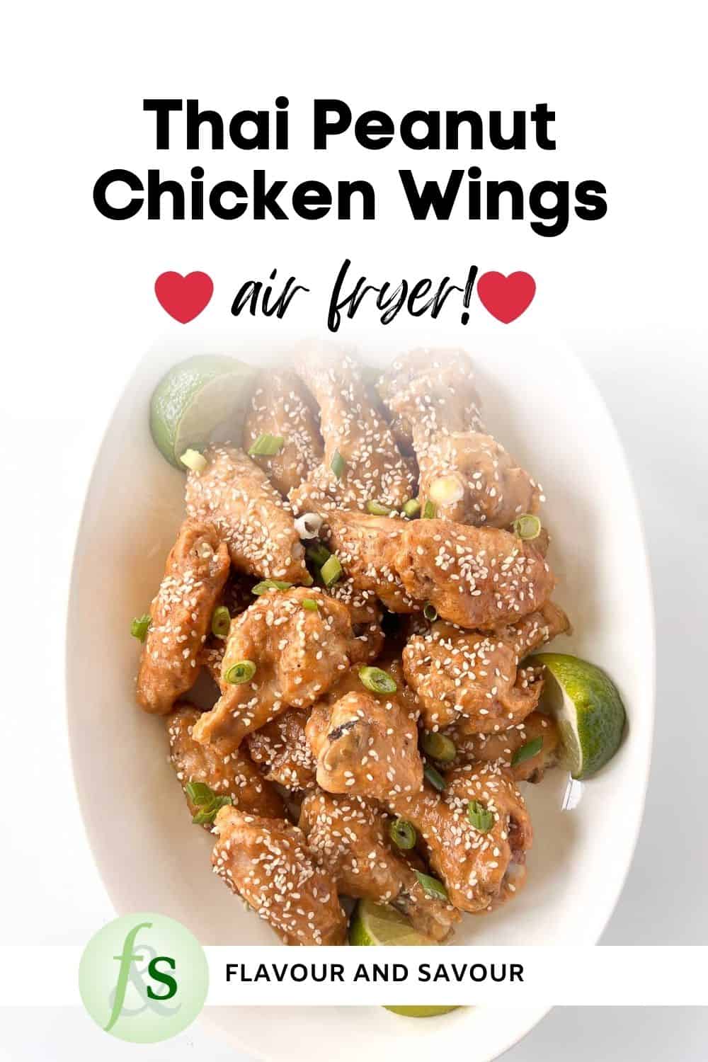 Air Fryer Thai Peanut Chicken Wings - Flavour and Savour